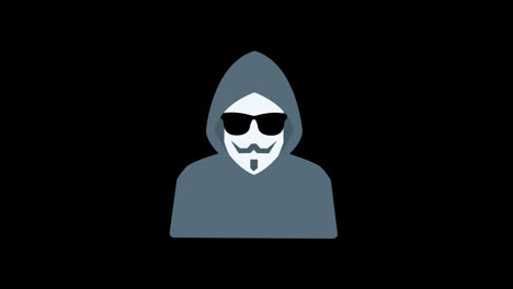 Anonymes-Hacker-Symbol-Mit-Alphakanal,-Transparenter-Hintergrund,-Prores-444